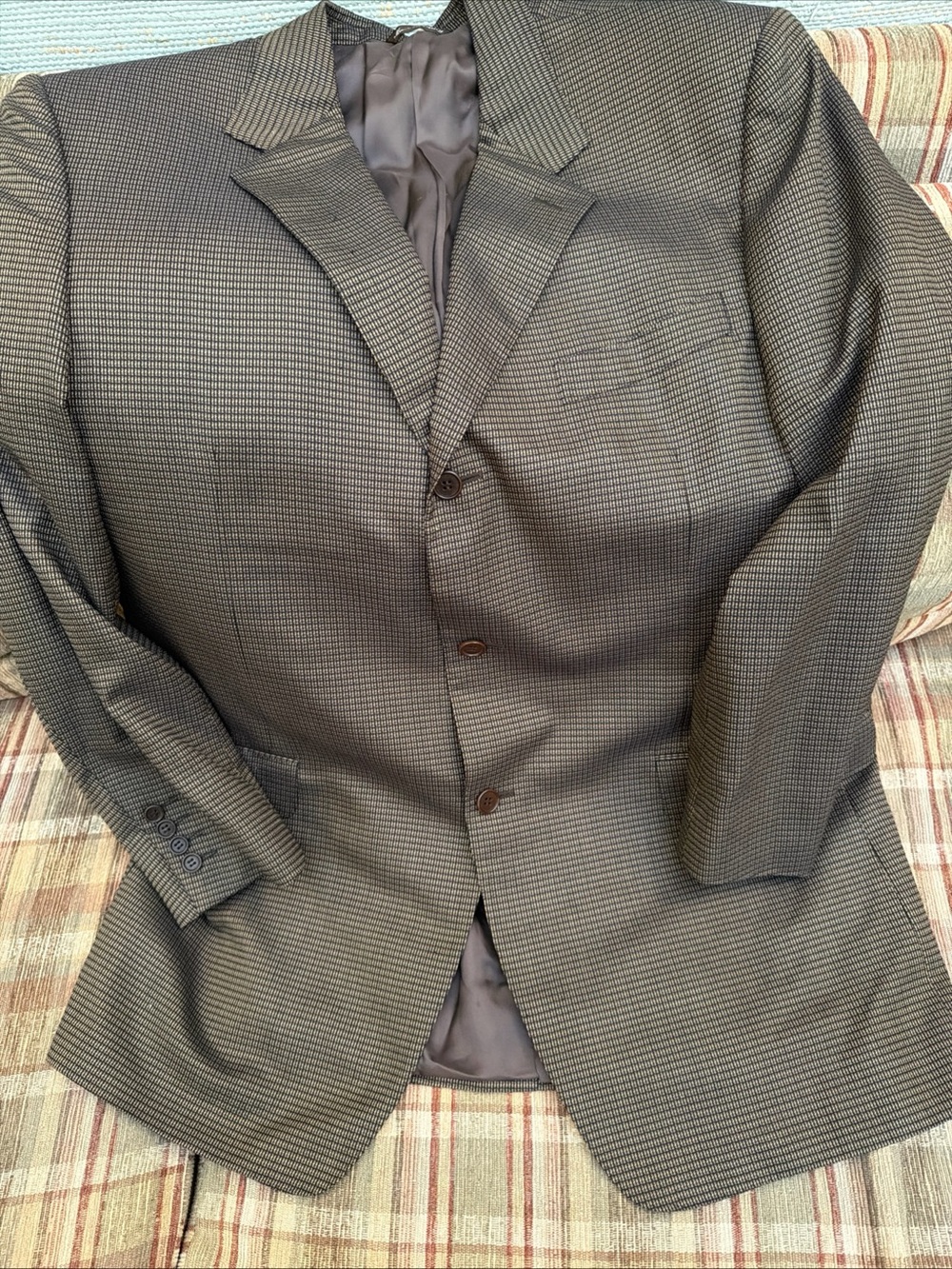 Canali Men's Micro-Check Gray Sport Coat